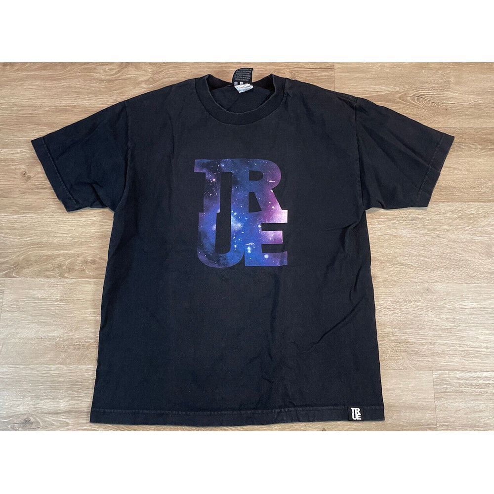 Men's TRUE Brand GALAXY Sz M T-SHIRT GRAPHIC Black Short Sleeve Crew Neck Medium